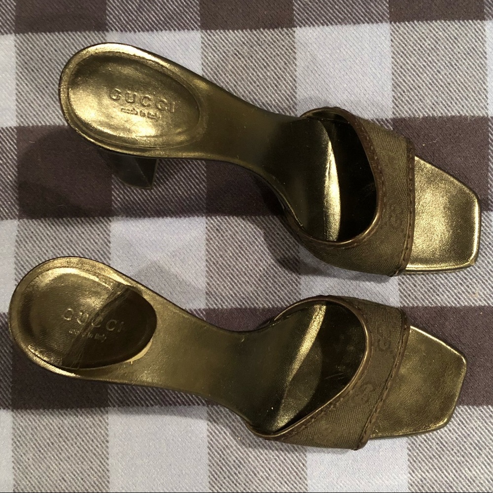 Gucci Black Monogram Heels